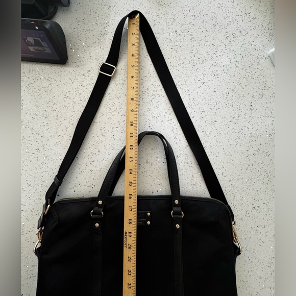 Women's Minimalist Laptop Computer Bag in Black‎ w Adjustable Strap - Picture 10 of 16